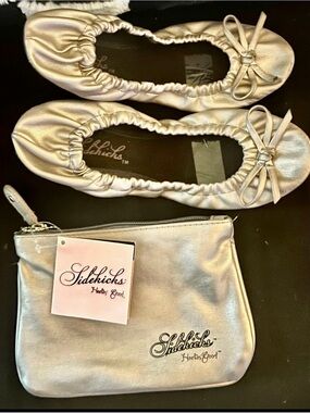 Sidekicks Pewter Ballet Flats with Matching Wristlet